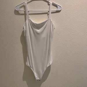 white ribbed body suit